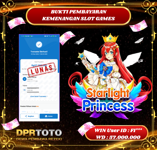 KEMENANGAN BESAR SLOT STARLIGHT PRINCESS Rp.57.000.000 - LUNAS